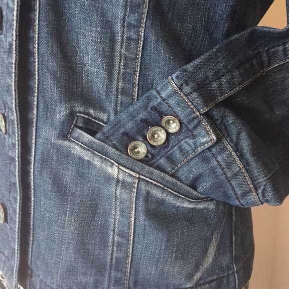 Sacage Double Breasted Embroidered Jean Jacket (M) - Picture 5 of 8